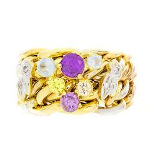 Goldara, 18K Gemstone Weave Ring