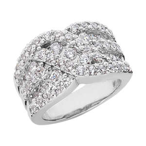 Goldara, 18k crossover diamond ring