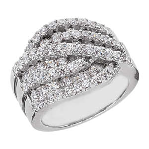 Goldara, 18k crossover diamond ring