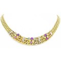 Goldara, 18K Gemstone Weave Necklace
