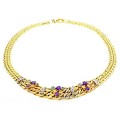 Goldara, 18K Gemstone Weave Necklace