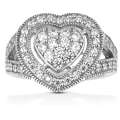 Goldara, 18k heart pave diamond ring