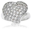 Goldara, 18k heart pave diamond ring