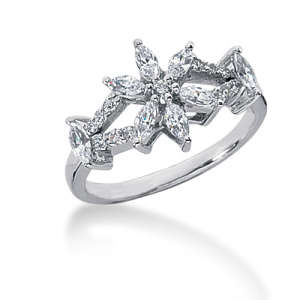 Goldara, 18k marquise jasmine diamond ring