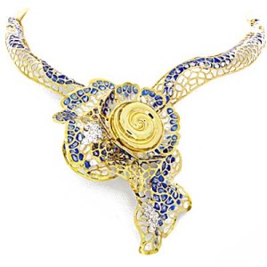 Goldara, 18K Ocean Flower Collar Necklace