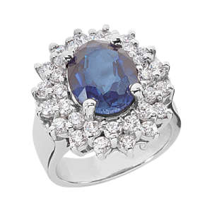 Goldara, 18K Oval Cut Colored Gemstone Ring