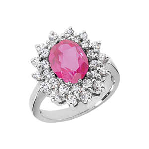Goldara, 18k oval cut colored gemstone ring