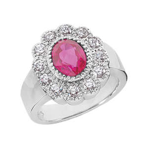 Goldara, 18k oval cut colored gemstone ring