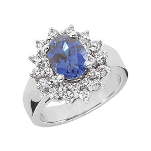 Goldara, 18K Oval Cut Colored Gemstone Ring