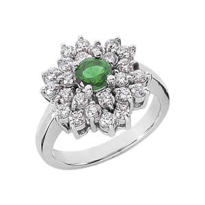 Goldara, 18k round cut colored gemstone ring