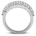 Goldara, 18k three row prong setting wedding band