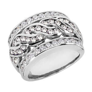 Goldara, 18k weave diamond ring
