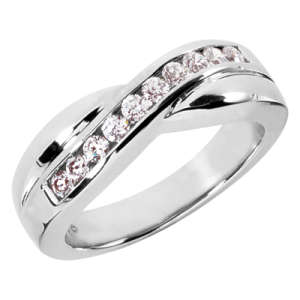 Goldara, 18K Crossover Wedding Band Set