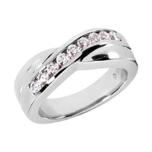 Goldara, 18K Crossover Wedding Band Set