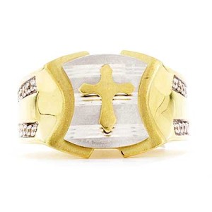 Goldara, Men's 18K Cross Ring