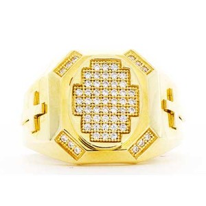 Goldara, Men's 18K Pave Cross Ring