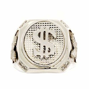 Goldara, Men's 18K Dollar Sign Fancy Ring