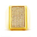 Goldara, Men's 18K Rectangular Pavé Ring