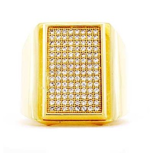 Goldara, Men's 18K Rectangular Pavé Ring