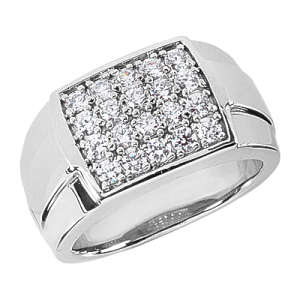 Goldara, men's 18k channel set diamond ring