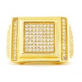 Goldara, Men's 18K Square Pave Ring