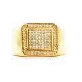 Goldara, Men's 18K Square Pavé Ring