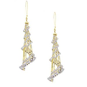 Goldara, 18K Spiral Chandelier Earrings