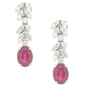 Goldara, 18K Diamond Ruby Earrings