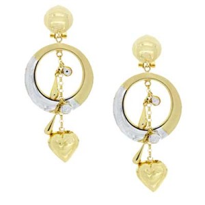 Goldara, 18K Circle of Hearts Drop Earrings