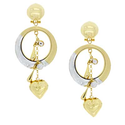 18K Circle of Hearts Drop Earrings • GOLDARA