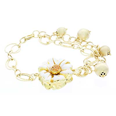 18K Daisy Charm Bracelet • GOLDARA
