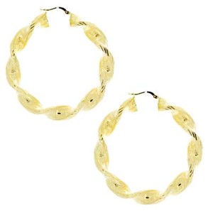 Goldara, 18K Greek Key Hoop Earrings