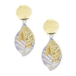 Goldara, 18K Leaf Drop Earrings