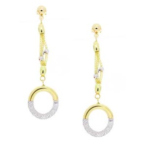 Goldara, 18K Circle Drop Earrings