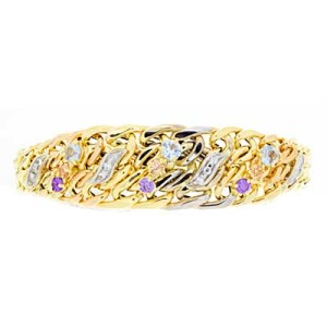 Goldara, 18K Gemstone Weave Bracelet