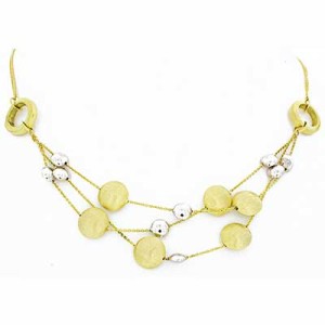 Goldara, 18K Multi Row Gold Bead Necklace