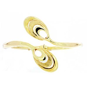 Goldara, 18K Orbital Drop Bypass Bangle