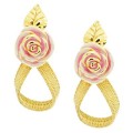 Goldara, 18K Pink Rose Earrings