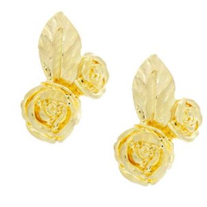 Goldara, 18K Rose Cluster Earrings