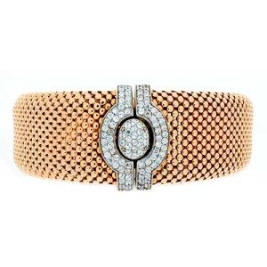 Goldara, 18K Rose Gold Mesh Bangle