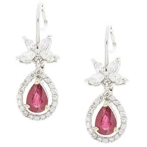 Goldara, 18K Diamond Ruby Earrings