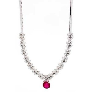 Goldara, 18K Ruby Diamond Necklace
