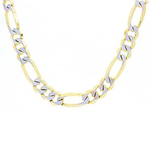 Goldara, 18K Diamond Cut Figaro Chain Necklace