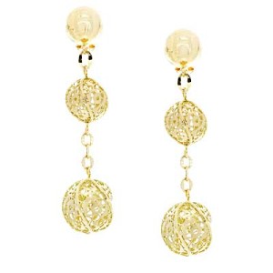 Goldara, 18K Filigree Ball Drop Earrings